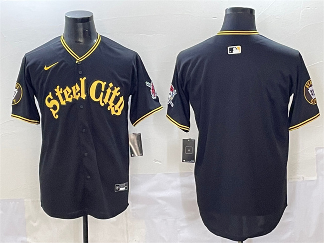 Men's Black Pittsburgh Pirates Blank 412 Patch Vapor Premier Limited Stitched Baseball Jersey